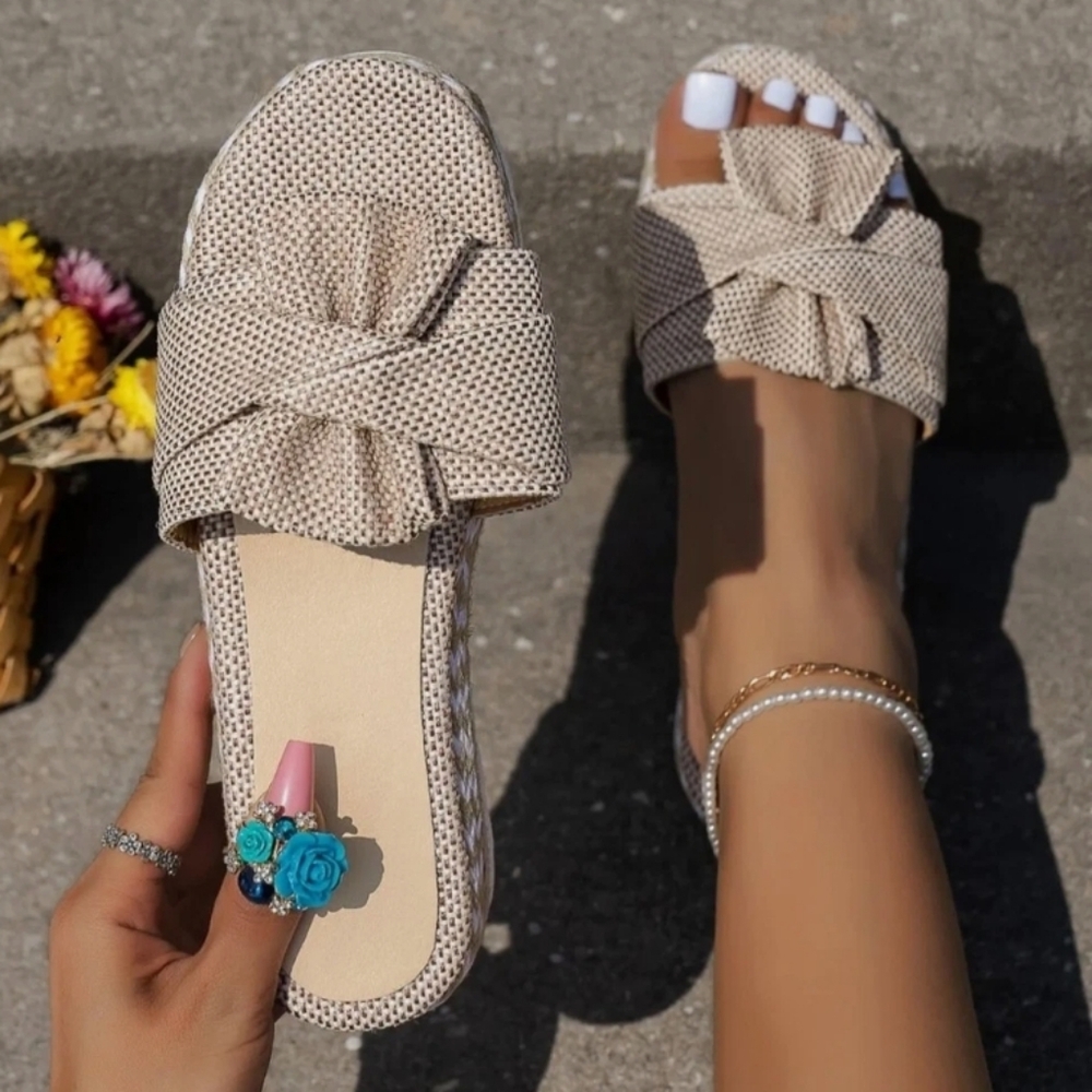New Women Bow Espadrille Sandals Size 8.5